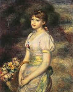 Pierre Renoir Young Girl with Flowers China oil painting art